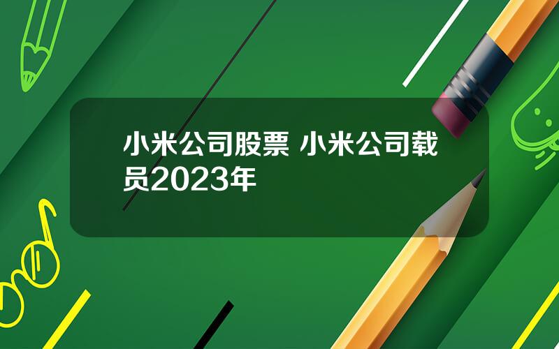 小米公司股票 小米公司载员2023年